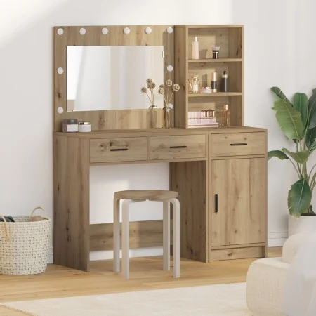 Set de tocador de 2 piezas con LED en madera de roble artesanal by , Bedroom Dressers - Ref: Foro24-3334271, Price: 185,42 €,...