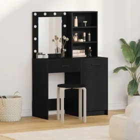 2-piece vanity set with LED in black wood by , Bedroom Dressers - Ref: Foro24-3334273, Price: 170,28 €, Discount: %
