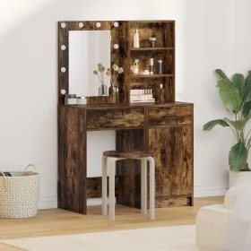 Conjunto de Tocador de 2 Piezas con LED en Madera