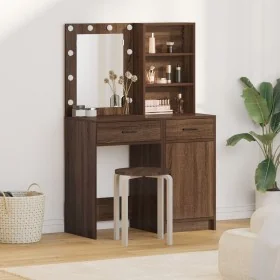 Set de tocador de 2 piezas con LED en madera de