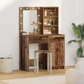 Conjunto de tocador de 2 piezas con LED en madera
