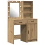 Conjunto de tocador de 2 piezas con LED en madera técnica de roble de , Tocadores para dormitorios - Ref: Foro24-3334280, Pre...