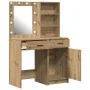 Conjunto de tocador de 2 piezas con LED en madera técnica de roble de , Tocadores para dormitorios - Ref: Foro24-3334280, Pre...