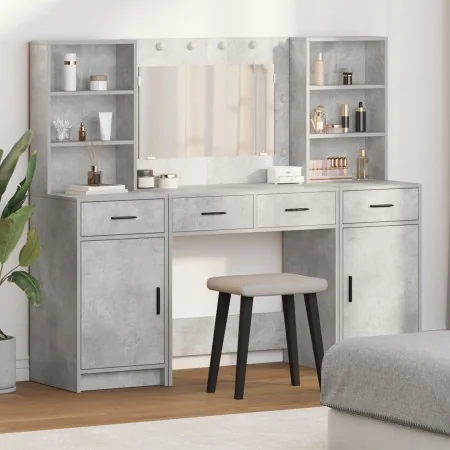 Conjunto de Tocador de 3 Piezas en Gris Concreto de Madera Engineered | Foro24.es | Tu tienda online para hogar, jardín y más Foro24.es