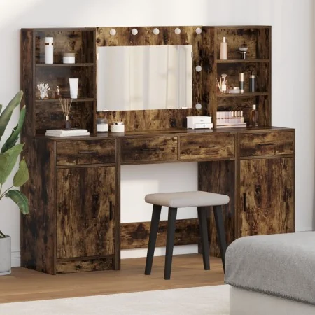 Conjunto de tocador de 3 piezas en madera de roble ahumado | Foro24.es | Tu tienda online para hogar, jardín y más Foro24.es