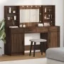 Mesa de Maquillaje con Luces LED Roble Marrón 158,5x41x135 cm | Foro24.es | Tu tienda online para hogar, jardín y más Foro24.es