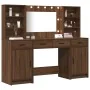 Mesa de Maquillaje con Luces LED Roble Marrón 158,5x41x135 cm | Foro24.es | Tu tienda online para hogar, jardín y más Foro24.es