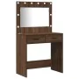 Mesa de Maquillaje con Luces LED Roble Marrón 158,5x41x135 cm | Foro24.es | Tu tienda online para hogar, jardín y más Foro24.es