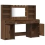 Mesa de Maquillaje con Luces LED Roble Marrón 158,5x41x135 cm | Foro24.es | Tu tienda online para hogar, jardín y más Foro24.es