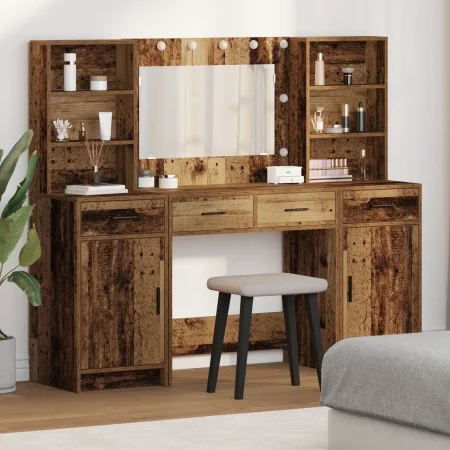 Conjunto de tocador de 3 piezas - Madera vieja de aglomerado | Foro24.es | Tu tienda online para hogar, jardín y más Foro24.es