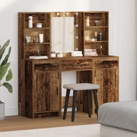 Conjunto de Mesa de Tocador Set de 3 Madera Vieja
