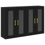 Armario Montado en la Pared Juego de 2 Roble Negro Madera elaborada de , Aparadores - Ref: Foro24-3334307, Precio: 205,59 €, ...