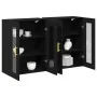 Armario Montado en la Pared Juego de 2 Roble Negro Madera elaborada de , Aparadores - Ref: Foro24-3334307, Precio: 205,59 €, ...