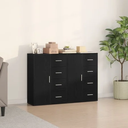Aparador Juego de 2 Roble Negro Madera, Mangos de Metal Mediano by , Sideboards - Ref: Foro24-3334313, Price: 193,25 €, Disco...
