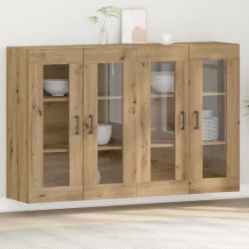 Gabinete Montado en la Pared Set de 2 Roble