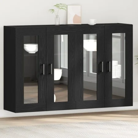 Gabinete Montado en la Pared Conjunto de 2 Roble Negro | Foro24.es | Tu tienda online para hogar, jardín y más Foro24.es