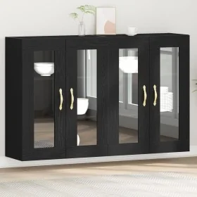 Gabinete Montado en la Pared Set de 2 Roble Negro