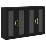 Gabinete Montado en la Pared Set de 2 Roble Negro Madera, Vidrio von , Sideboards - Ref: Foro24-3334319, Preis: 194,29 €, Rab...