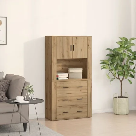 Armario Alto de Roble Artesanal 80x33x150 cm de Madera Elaborada de , Aparadores - Ref: Foro24-3334344, Precio: 182,26 €, Des...