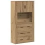Armario Alto de Roble Artesanal 80x33x150 cm de Madera Elaborada de , Aparadores - Ref: Foro24-3334344, Precio: 182,26 €, Des...