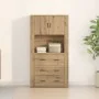 Armario Alto de Roble Artesanal 80x33x150 cm de Madera Elaborada de , Aparadores - Ref: Foro24-3334344, Precio: 182,26 €, Des...
