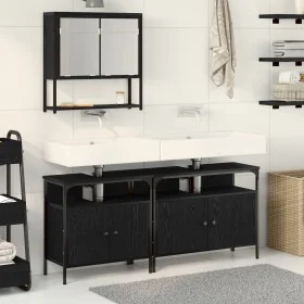 Conjunto de muebles de baño de 3 piezas en roble