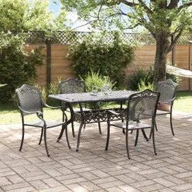 Set de 3 Negro Aluminio Fundido Mesa para 4