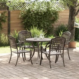 Juego de Comedor para Jardín de 5 Piezas de en Aluminio Fundido Bronce by , Garden chairs - Ref: Foro24-3334684, Price: 621,8...