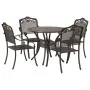 Set de Comedor de Jardín de 5 Piezas de en Aluminio Fundido Bronce de , Sillas de jardín - Ref: Foro24-3334700, Precio: 632,6...