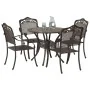 Set de Comedor de Jardín de 5 Piezas de en Aluminio Fundido Bronce de , Sillas de jardín - Ref: Foro24-3334700, Precio: 632,6...
