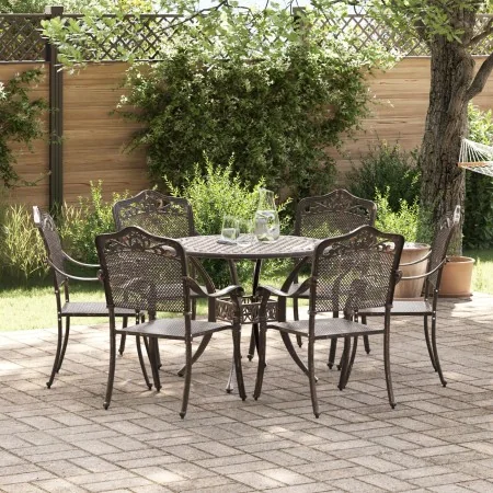 Conjunto de Comedor de Jardín de 7 Piezas de en Aluminio Fundido Bronce by , Garden chairs - Ref: Foro24-3334704, Price: 854,...