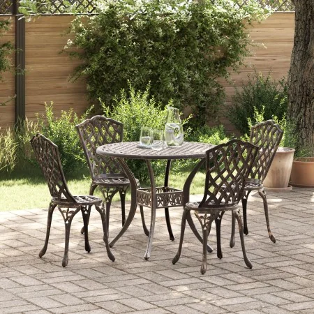 Conjunto de Comedor de Jardín de 5 Piezas - Bronce Aluminio Fundido von , Gartenstühle - Ref: Foro24-3334708, Preis: 428,06 €...