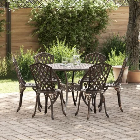 Conjunto de Comedor de Jardín de 7 Piezas de en Aluminio Fundido Bronce by , Garden chairs - Ref: Foro24-3334712, Price: 547,...