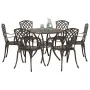 Juego de Comedor de Jardín de 7 Piezas en Aluminio Fundido Bronce von , Gartenstühle - Ref: Foro24-3334720, Preis: 650,30 €, ...