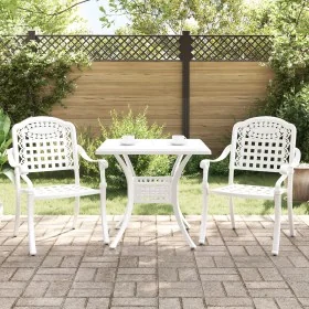 Conjunto de Bistro de Jardín de 3 Piezas Blanco