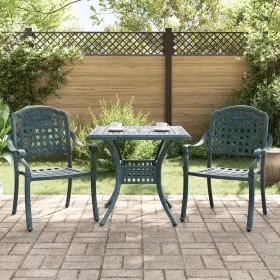 Conjunto de Bistro de Jardín de 3 Piezas Verde de