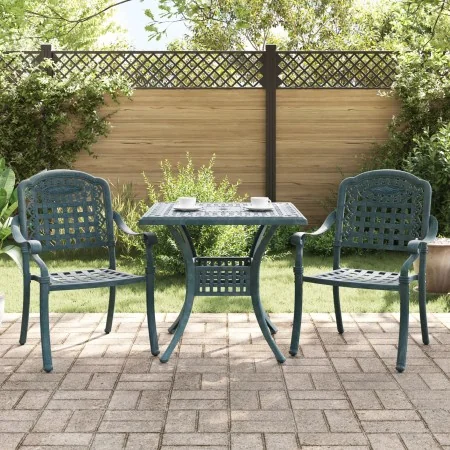 Conjunto de Bistro de Jardín de 3 Piezas Verde de Aluminio Fundido | Foro24.es | Tu tienda online para hogar, jardín y más Foro24.es