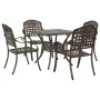 Set de bistró de jardín de 5 piezas de aluminio fundido de , Sillas de jardín - Ref: Foro24-3334728, Precio: 609,11 €, Descue...