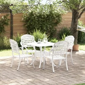 Juego de Comedor de Jardín de 5 Piezas de Aluminio Fundido Blanco by , Garden chairs - Ref: Foro24-3334730, Price: 609,14 €, ...