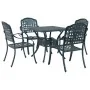 Conjunto de Comedor Exterior Set de 5 Verde Aluminio de , Sillas de jardín - Ref: Foro24-3334731, Precio: 642,98 €, Descuento: %