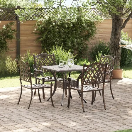 Conjunto de Comedor de Jardín de 5 Piezas de Aluminio Fundido Color Bronce de by , Garden chairs - Ref: Foro24-3334736, Price...