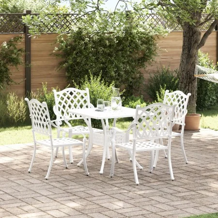 Conjunto de Comedor Exterior Conjunto de 5 Blanco Aluminio Fundido von , Gartenstühle - Ref: Foro24-3334738, Preis: 642,98 €,...