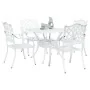 Conjunto de Comedor Exterior Conjunto de 5 Blanco Aluminio Fundido von , Gartenstühle - Ref: Foro24-3334738, Preis: 642,98 €,...