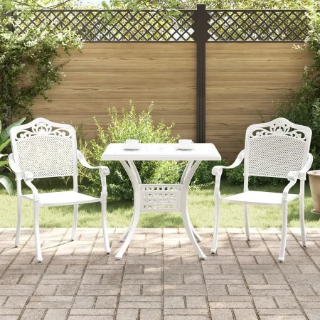 Conjunto de Bistro de Jardín de 3 Piezas Blanco de Aluminio Fondido | Foro24.es | Tu tienda online para hogar, jardín y más Foro24.es
