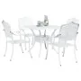 Juego de Comedor de Jardín de 5 Piezas en Aluminio Fundido Blanco by , Garden chairs - Ref: Foro24-3334746, Price: 609,11 €, ...