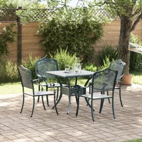 Juego de Comedor de Jardín de 5 Piezas Verde de