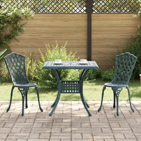 Conjunto de Bistro de Jardín de 3 Piezas Verde de Aluminio Fundido | Foro24.es | Tu tienda online para hogar, jardín y más Foro24.es