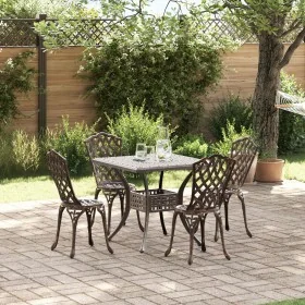 Conjunto de Comedor de Jardín de 5 Piezas en Aluminio Fundido Bronce von , Gartenstühle - Ref: Foro24-3334752, Preis: 411,00 ...