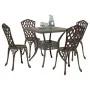 Conjunto de Comedor de Jardín de 5 Piezas en Aluminio Fundido Bronce de , Sillas de jardín - Ref: Foro24-3334752, Precio: 410...