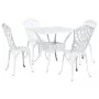 Conjunto de comedor para el jardín de 5 piezas de aluminio fundido blanco de , Sillas de jardín - Ref: Foro24-3334754, Precio...